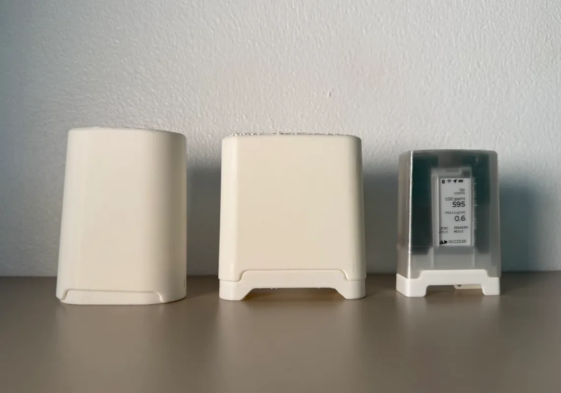 Iterataions of the AirGradient Go enclosure