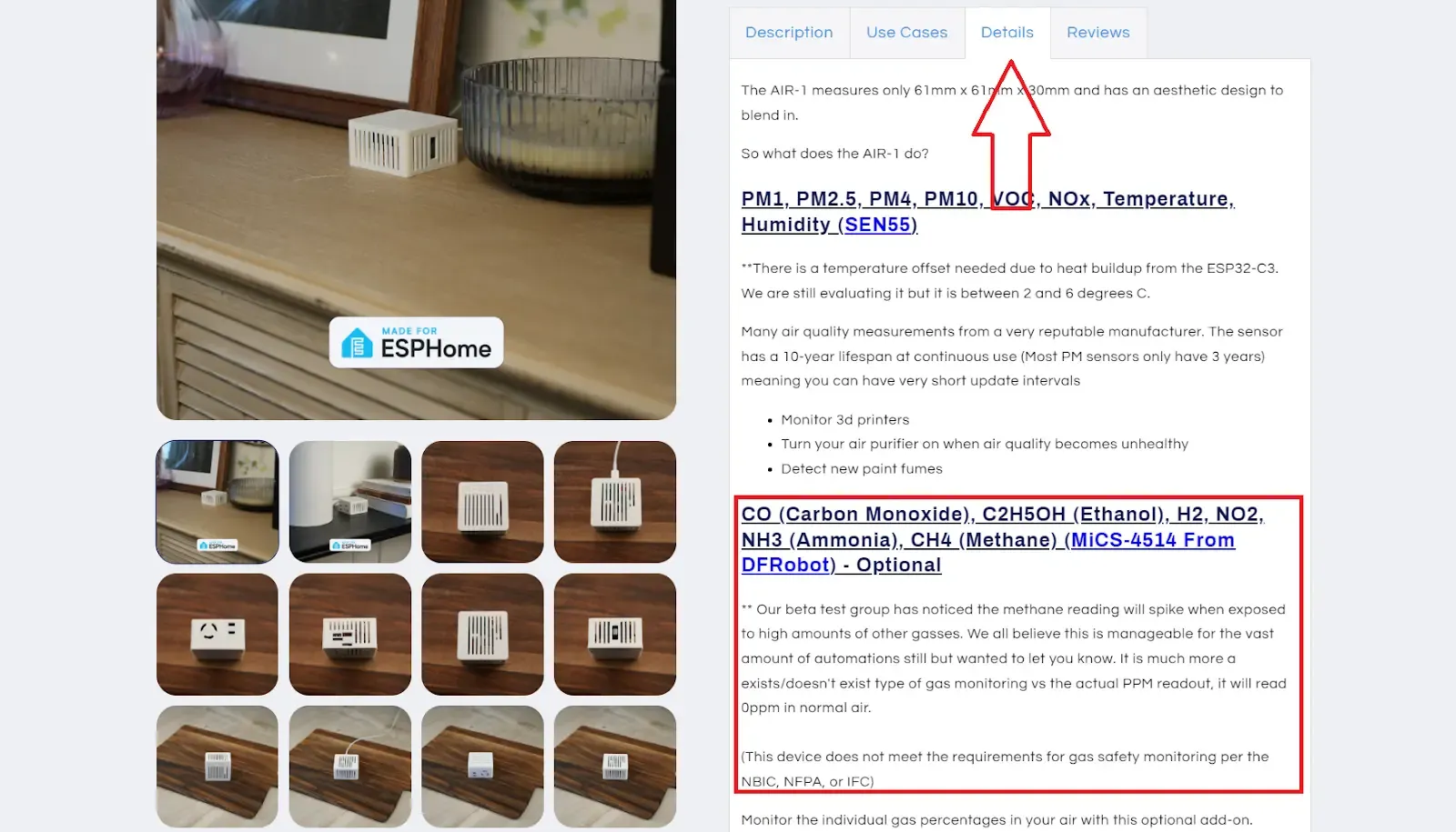 apollos gas sensor details
