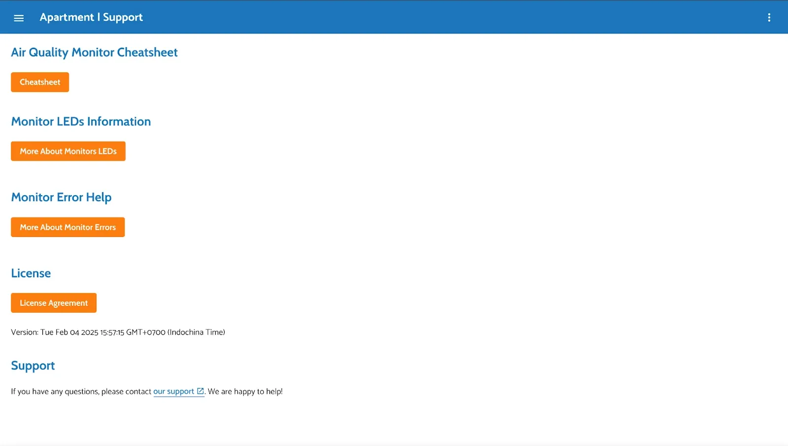 Figure 10: Support Page