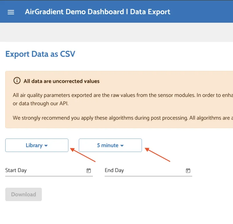 location and interval selection