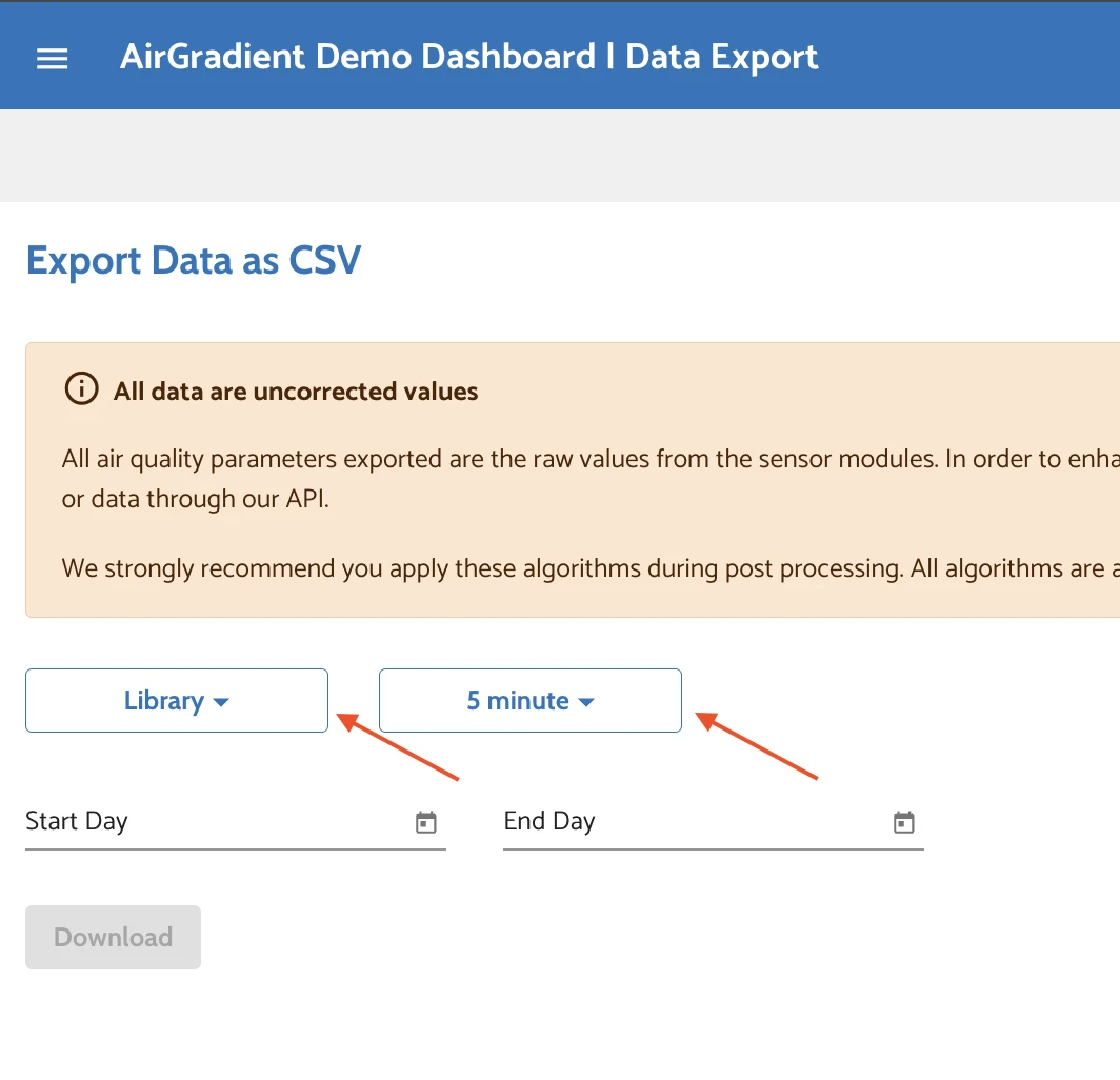 location and interval selection