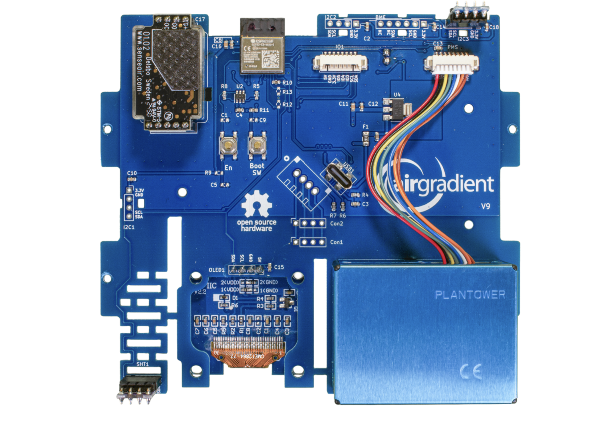 Fully assembled AirGradient ONE PCB